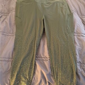 Torrid Olive Green Leggings with Gold Accents